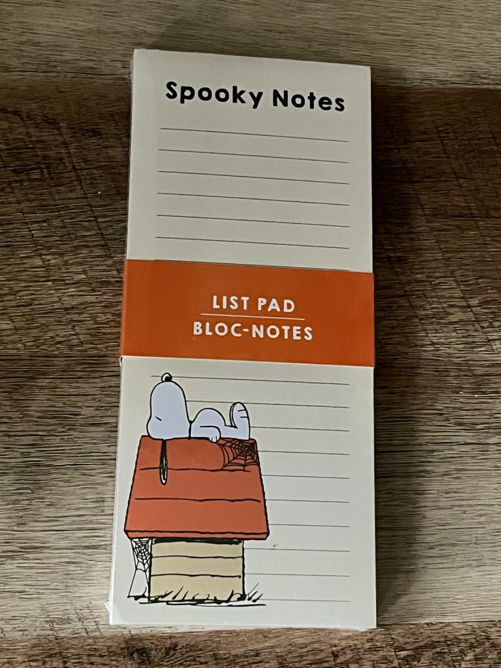 Graphique De France Snoopy Spooky Notes List Pad in Orange and Cream